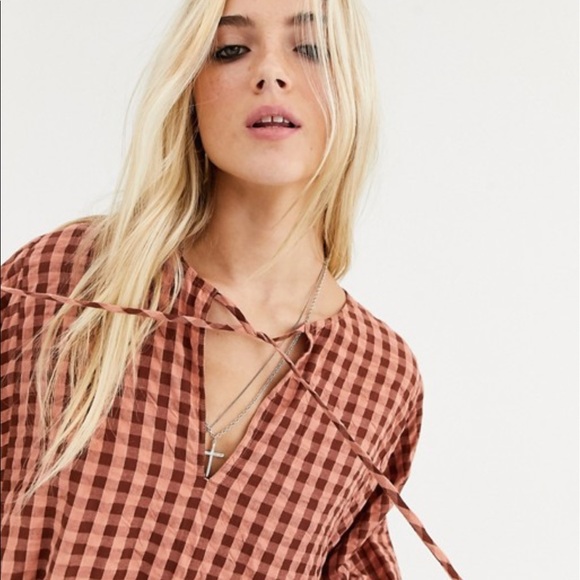 ❄️ASOS design trapeze seersucker mini dress - Picture 2 of 8